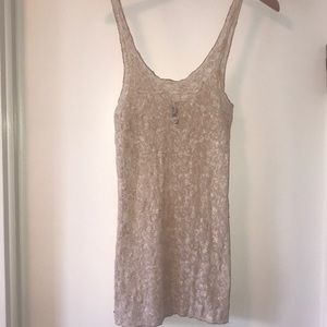 Free people blush lace tank